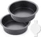 HONGBAKE 8 Inch Round Cake Pan Set with 60 Pieces Parchment Paper, Nonstick Circle Cake Pans Set of 2