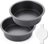 HONGBAKE 8 Inch Round Cake Pan Set with 60 Pieces Parchment Paper, Nonstick Circle Cake Pans Set of 2