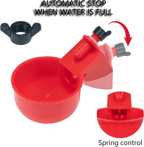 Pack 16 Set of Automatic Chicken Drinkers with Drill,Chicken Water Dispenser,Water Drinker,Poultry Drinker