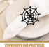 FRCOLOR 4pcs Metal Spider Web Napkin Holder, Halloween Napkin Rings for Festival Parties Weddings