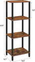 4-Tier BS01BB004 TUTOTAK Bookshelf, Tall Book Shelf, Narrow Bookcase for Small Space, DIY Stackable Bookshelf