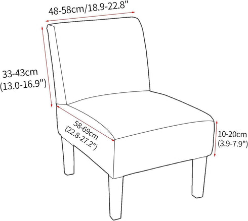 Armless Armless Accent Chair Cover, Large Size Slipper Chair Slipcover, Stretch Universal Thin Fabric Living Room Chair