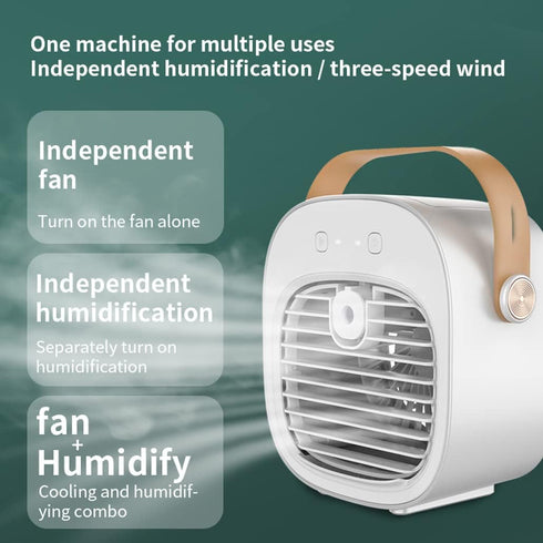 Mini Air Conditioner | 6000mAh USB Rechargeable Personal Air Conditioner | 3 Speed Quiet Air Cooler for Desktop &