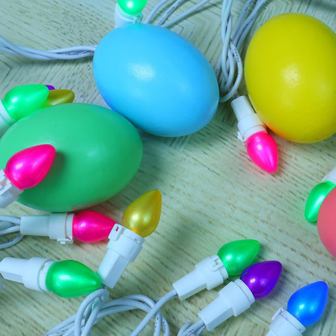 2 PACK 13.5 50 Easter String Lights, Multi Color Pastel Christmas Lights with White Wire, FT LED Waterproof Plug