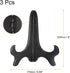 uxcell 3pcs 8" Easel Plate Holder, Wood-like Plastic Folding Display Stand Black for Decorative Picture Frame