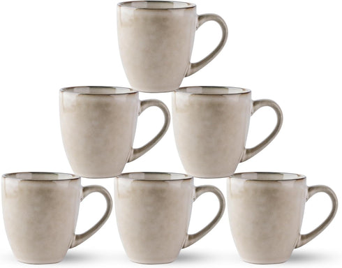 GBHOME Ceramic Coffee Mugs Set of 6, 12oz Stoneware Coffee Mugs Set