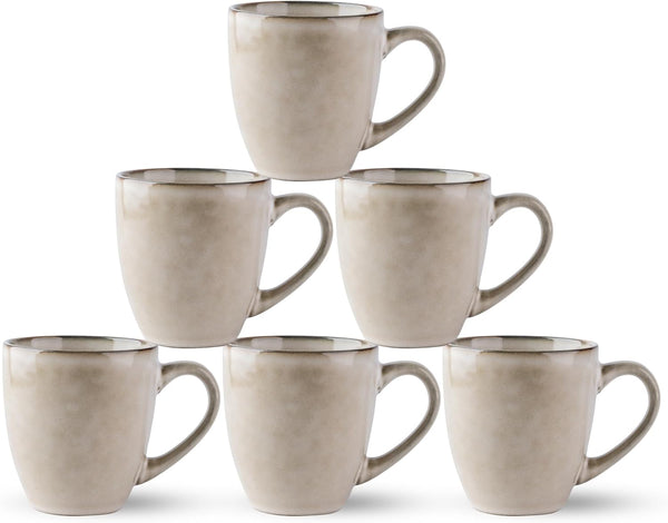 GBHOME Ceramic Coffee Mugs Set of 6, 12oz Stoneware Coffee Mugs Set