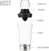 Host All in One Cocktail Shaker Set with Measurements, Reamer, Bottle Opener, Strainer, Jigger, 18 oz