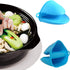 Silicone Cooking Pinch Grips Oven Mitts, Heat Resistant Gloves, 2 Pairs for Kitchen, Cooking, Baking, BBQ (Blue and