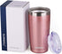 SUNWILL 20 oz Travel Coffee Tumbler, Insulated Mug with Lid, Stainless Steel Cup, Rose Gold