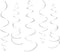 Pack of 28 Silver Party Hanging Swirl Decorations Plastic Streamer for Ceiling