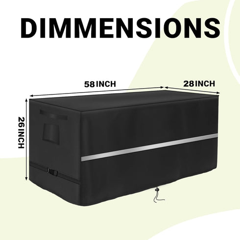 NEWFOM (58 28 26 inch) Deck Box Cover Heavy Duty Waterproof Deck Box with Handle, Outdoor Large Storage Box Cover Patio