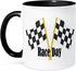 3dRose Car Race Start Your Engine Sign Mug, Black, 11 oz