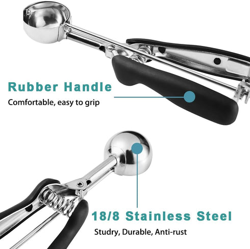 Small Cookie Scoop 1 Tbsp, Size #60 Stainless Steel Cookie Dough Scoop for Baking, Comfortable Grip.