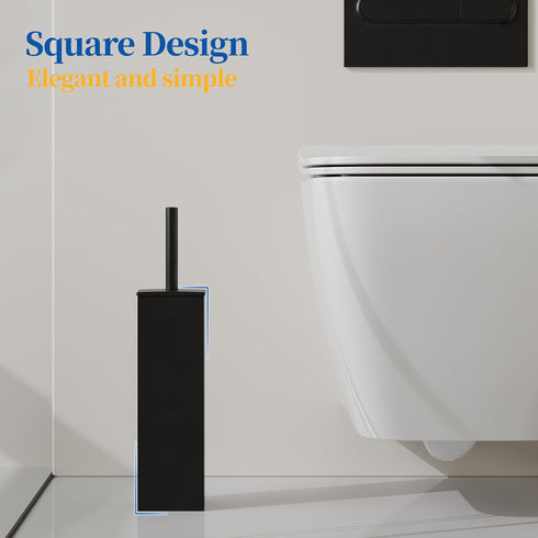 Set,Square 304 RUACQ Toilet Brush and Holder Toilet Bowl Brush for Bathroom with Stainless Steel Handle Toilet Cleaner