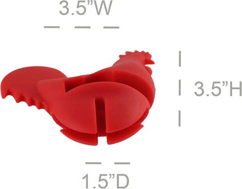 HOME-X Red Rooster Spoon Holder - Fun Kitchen Accessories, Pot/Pan Clip for Hostess Gifts
