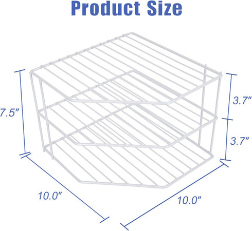SIBAO 3-Tier Counter (10 7.5 Inch)(White) Corner Shelf and Cabinet Organizer - Steel Metal Wire - Rust Resistant