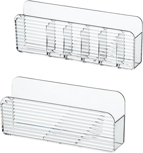 MORNITE Bathroom Medicine Cabinet Organizer Set - Clear Small Shelves Holder for Lipstick, Facial Masks, 2 Pcs Trays