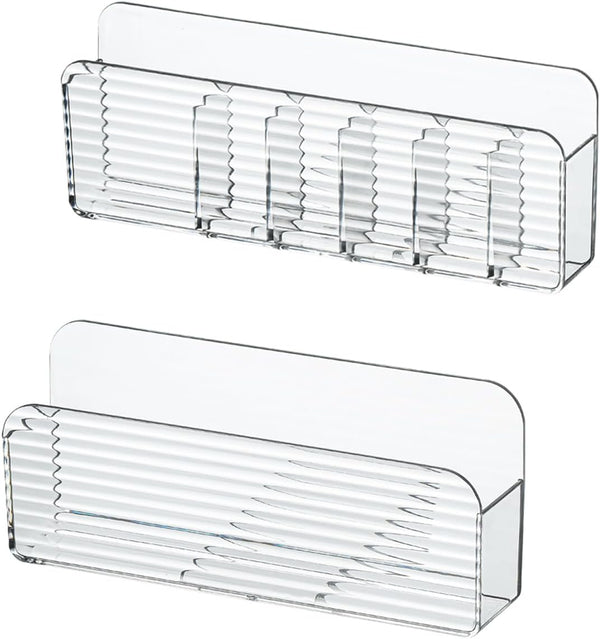 MORNITE Bathroom Medicine Cabinet Organizer Set - Clear Small Shelves Holder for Lipstick, Facial Masks, 2 Pcs Trays