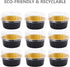 DEAYOU 100 Pieces Baking Cups with Lids, 3" Cupcake Tin Pan Holder for Pudding, Souffle, Party, Wedding - Black Gold