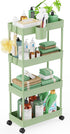 LEHOM Slim Rolling Storage Cart - 4 Tiers Bathroom Organizer Utility Cart