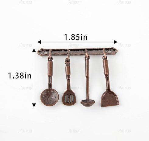 AUEAR, 5 Pack 1:12 Mini Home Kitchen Accessories Kit Spoon Shovel Cookware Tools for Kitchen Decoration