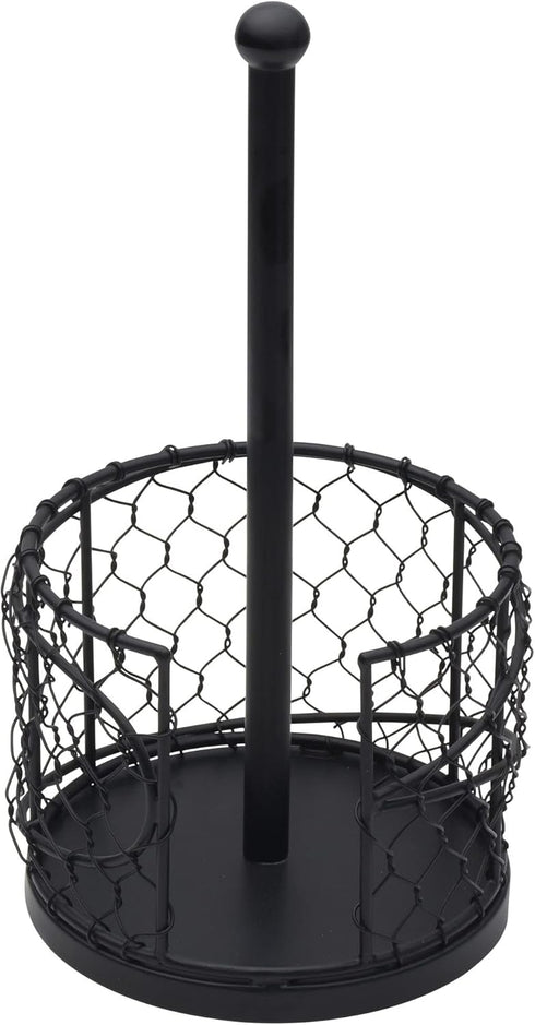 12.75-Inch Countertop Mikasa Gourmet Basics Farmer's Market Paper Towel Holder, - Decorative Iron Convenience, Black