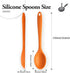2 Pcs Silicone Spoons for Cooking Heat Resistant, Non-Stick Mixing Spoon for Kitchen Cooking Baking Stirring Mixing Basting Tools (Orange)