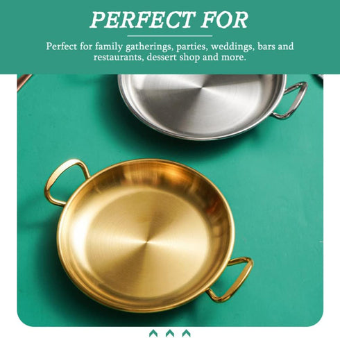 Paella Cooker, Stainless Steel Paella Pan with Handles, Nonstick Flying Pans for Camping, Oven, Induction Safe