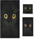 AUUXVA 3-Piece Towel Set, Cute Black Animal Cat Bath Towel Sets Absorbent Soft