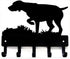 German Shorthaired Pointer Key Holder for Wall - GSP on Point - Small 6 inch Wide with 5 Hooks - Made in USA