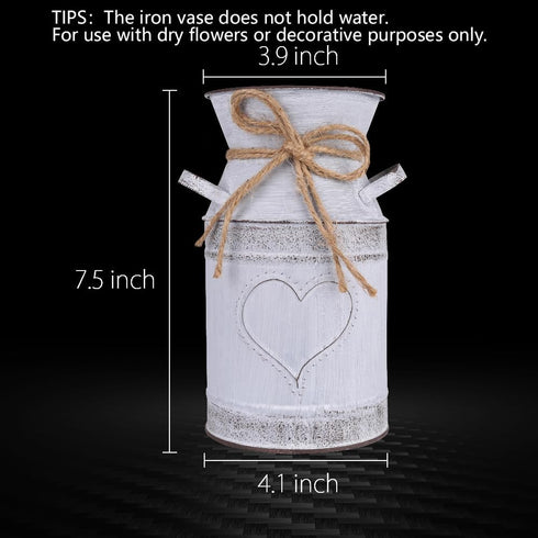7.5" High Decorative Vase with Unique Heart-Shaped Rope Design, Rustic Decor for Living Room or Kitchen