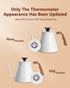 37 oz, 3-Layer Harriet Gooseneck Kettle with Thermometer for Pour Over Coffee and Tea, fl Stainless Steel, Durable