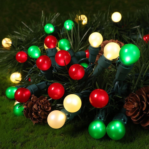 70 G15 Christmas Tree Lights LED Christmas Lights Red White and Green Globe Christmas String Light Plug