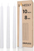 10 inch Taper Candle 4 Pack, Long Burning Dripless Unscented Tapered Candles for Home Interior - 8-Hour Burning White