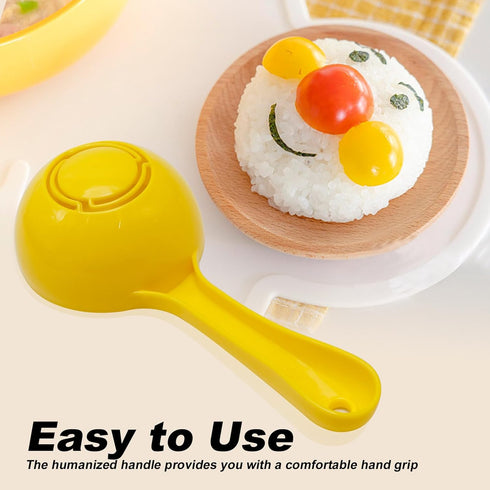 Rice Ball Spoon, 5Pcs Plastic Rice Paddle, Non Stick Rice Scooper for Kitchen, Restaurant, Sushi Making (Yellow)