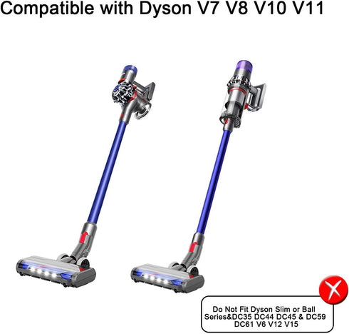 Upgraded Motorhead Vacuum Brush with Headlights for Dyson V7 V8 V10 V11, Motorized Head Replacement