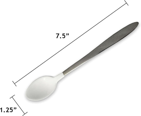 Rehabilitation Advantage Long Teaspoon with Plastisol Coating, White