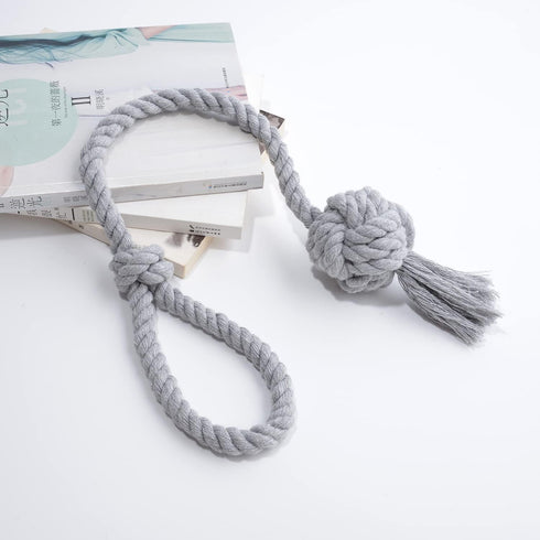 2 Pack Rustic Curtain Tiebacks, Hand Knitting Cotton Rope Drape Tie Backs for Sheer and Blackout Curtain