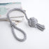 2 Pack Rustic Curtain Tiebacks, Hand Knitting Cotton Rope Drape Tie Backs for Sheer and Blackout Curtain