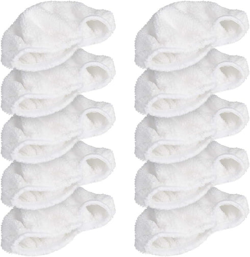Navaris Microfibre Pads - Set of 10 Washable Replacement Cloths for Handheld Steam Cleaner 49454 - Floor, Wall Cleaning