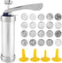 Cookies Press Cookies Press Silver Aluminum Alloy + Abs Cookies Press Maker Kit Biscuits Maker Press Machine Bakeware With 20 Cookies 4 Nozzles