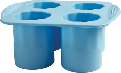 HIC Kitchen Big Shot Silicone Ice Tray, Non-Stick, Makes 4 Ice Shot Glasses