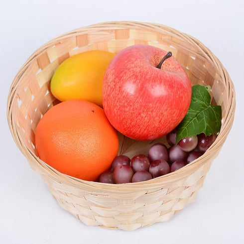Wooden Berry Baskets, 3pcs Mini Woven Round Baskets for Food Serving and Candy Gift Container