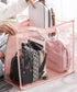 CINPIUK Handbag Dust Bags Clear Purse Storage Organizer for Closet Small to Extra Large Handbags Dust Free Bags Hanging Zipper Storage Bag with Hooks, (Pink, 4 Sizes-4PCS) by CINPIUK