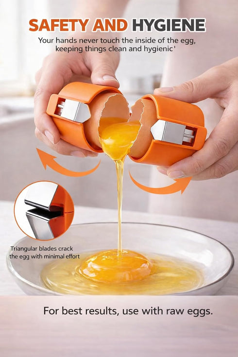 3 PCs Egg Shell Opener Egg Separator for Raw Eggs, Upgraded Stainless Steel Egg Cutter Egg Cracker Tool for Raw