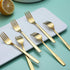 Berglander Gold Tea Fork - Stainless Steel Cake Fork Dessert Fork with Titanium Gold Plating, Pack of 6