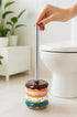 Deep & Sturdy Toilet Bowl Brush with Holder - Doughnut Bowl Brush - Durable Scrubbing - Toilet Cleaners - Household