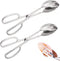 Silver 2 Pieces Buffet Salad Tongs, Stainless Steel Food Scissor Tongs, Catering Utensil for Cooking, Serving, Barbecue