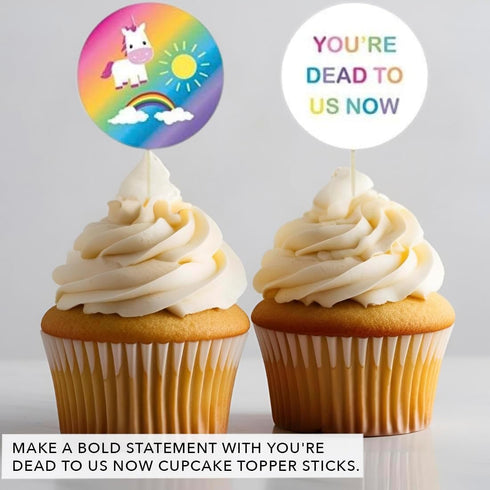 Andaz Press Funny Farewell Retirement Party Decorations - You're Dead to Us Now Cupcake Toppers DIY Kit, 20-Pack